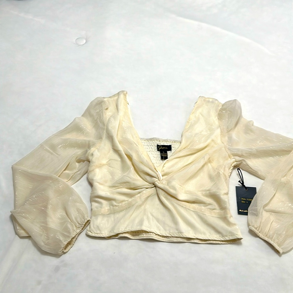 NWT cropped shimmering blouse